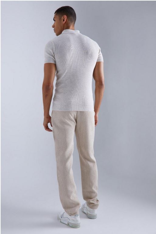 LooFoN Slim Fit Men's Polo Zipper T-Shirt