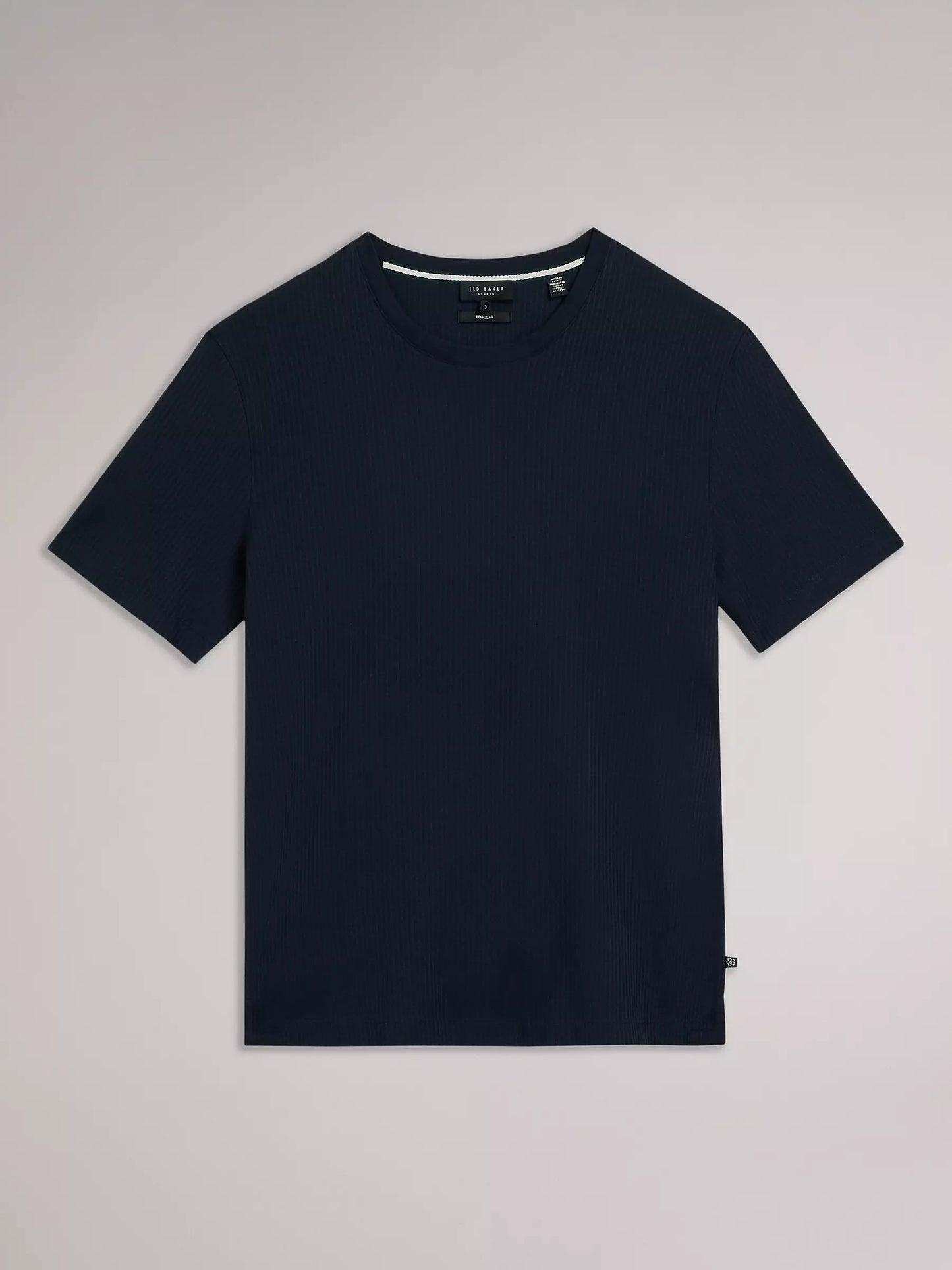 LooFoN Slim Fit Men's Round Nack Black T-Shirt with Ribb Texture Fabric