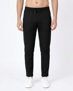 Premium Soft Twill | Slim Fit Tapered Trousers - Jet Black