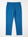 Urban Luxe Structured Slim-Fit Trousers – Peacock Blue