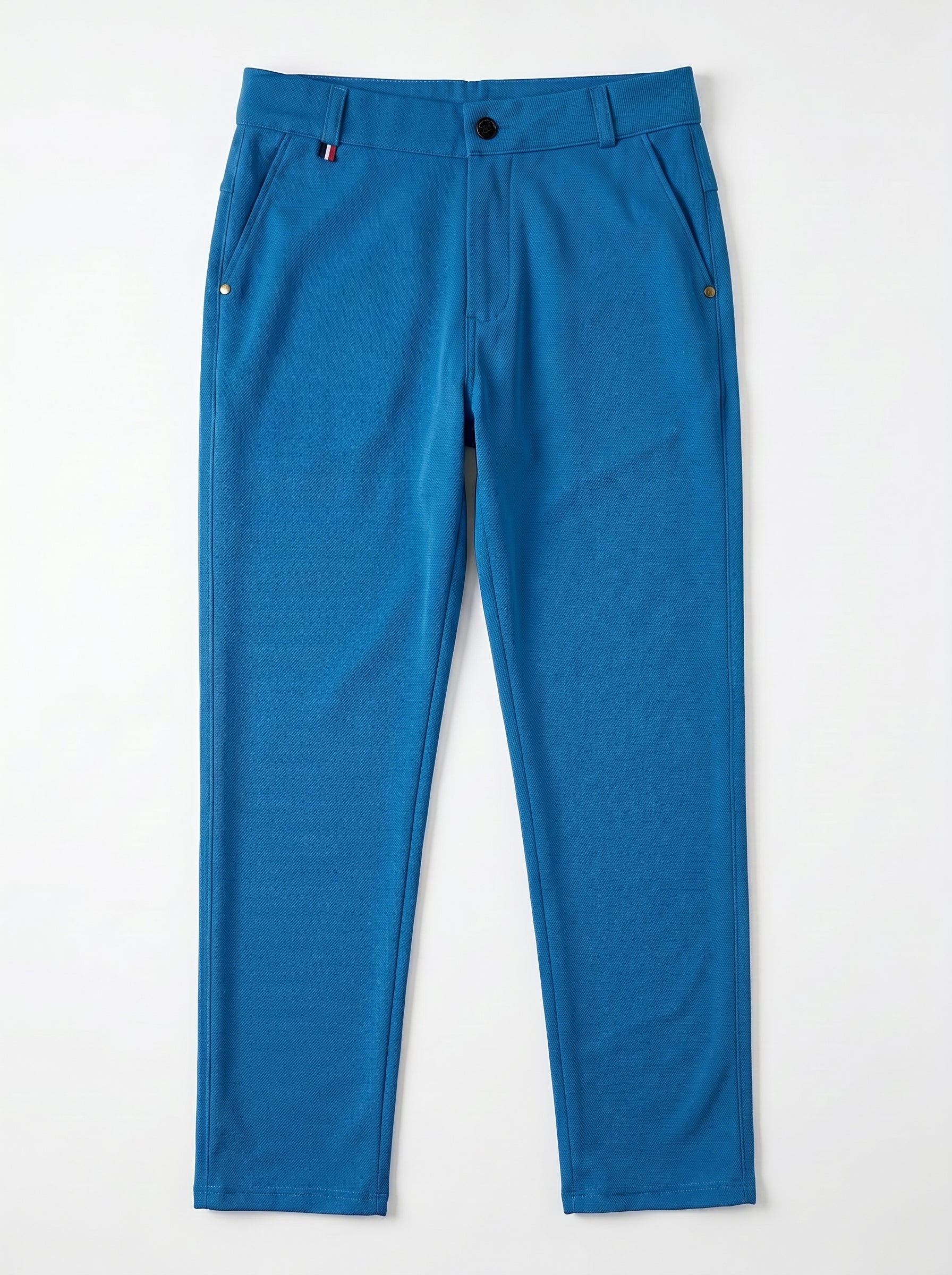 Urban Luxe Structured Slim-Fit Trousers – Peacock Blue