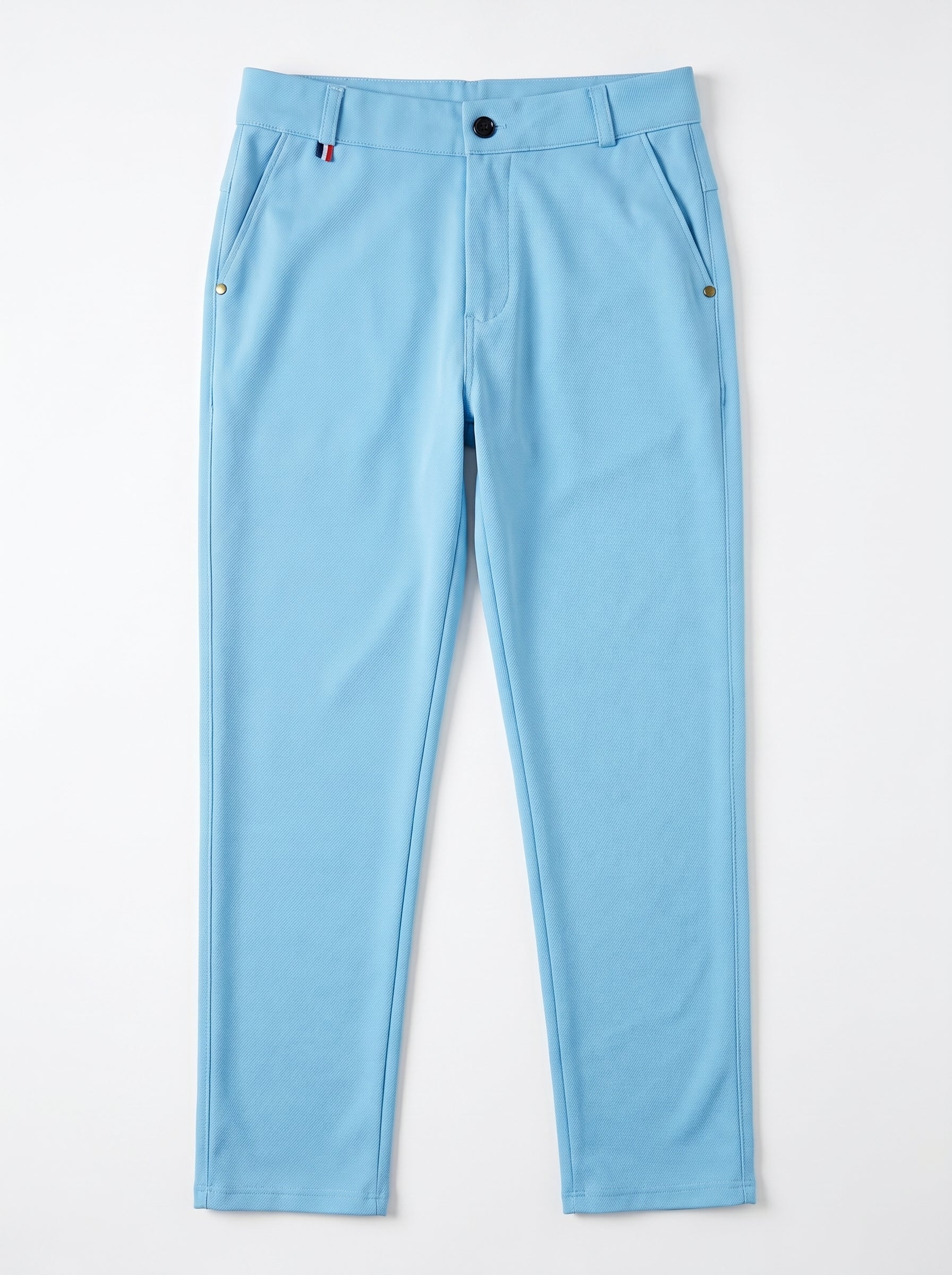 Urban Luxe Structured Slim-Fit Trousers – Sky Blue