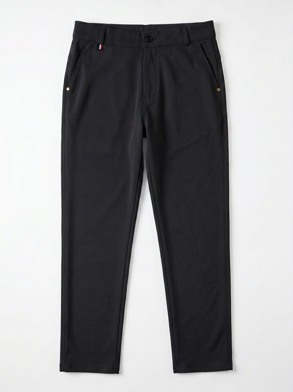 Urban Luxe Structured Slim-Fit Trousers – Jet Black