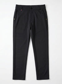 Urban Luxe Structured Slim-Fit Trousers – Jet Black