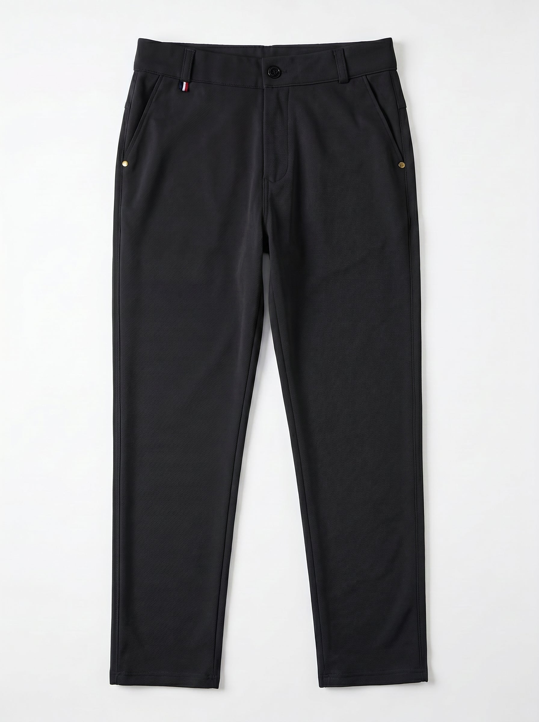 Urban Luxe Structured Slim-Fit Trousers – Jet Black