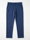 Urban Luxe Structured Slim-Fit Trousers – Navy Blue