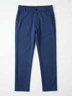 Urban Luxe Structured Slim-Fit Trousers – Navy Blue