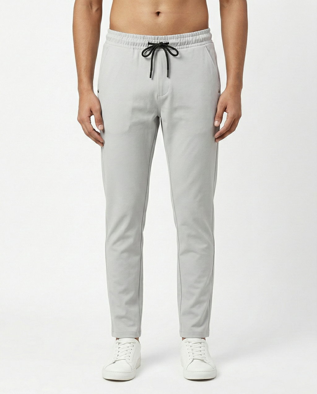 Premium Soft Twill | Slim Fit Tapered Trousers - Mist Grey