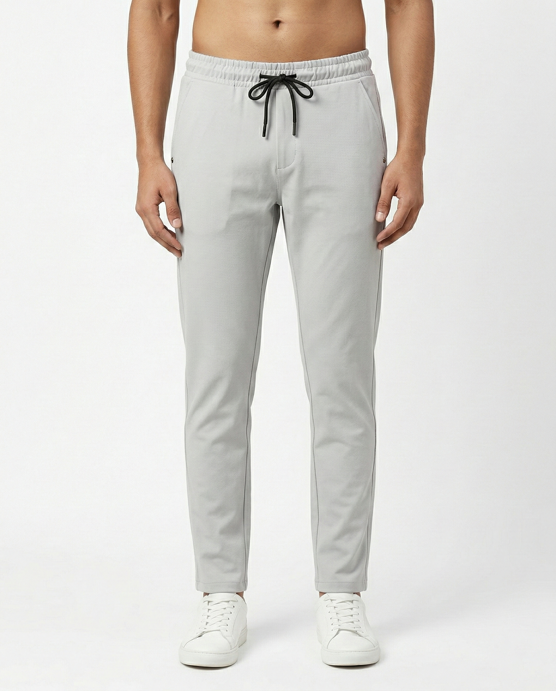 Premium Soft Twill | Slim Fit Tapered Trousers - Mist Grey