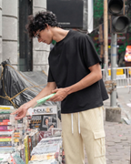 Urban Soft Cord Cargo | Baggy Fit Wide Leg Trousers - Butter Cream