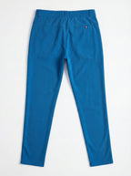 Urban Luxe Structured Slim-Fit Trousers – Peacock Blue