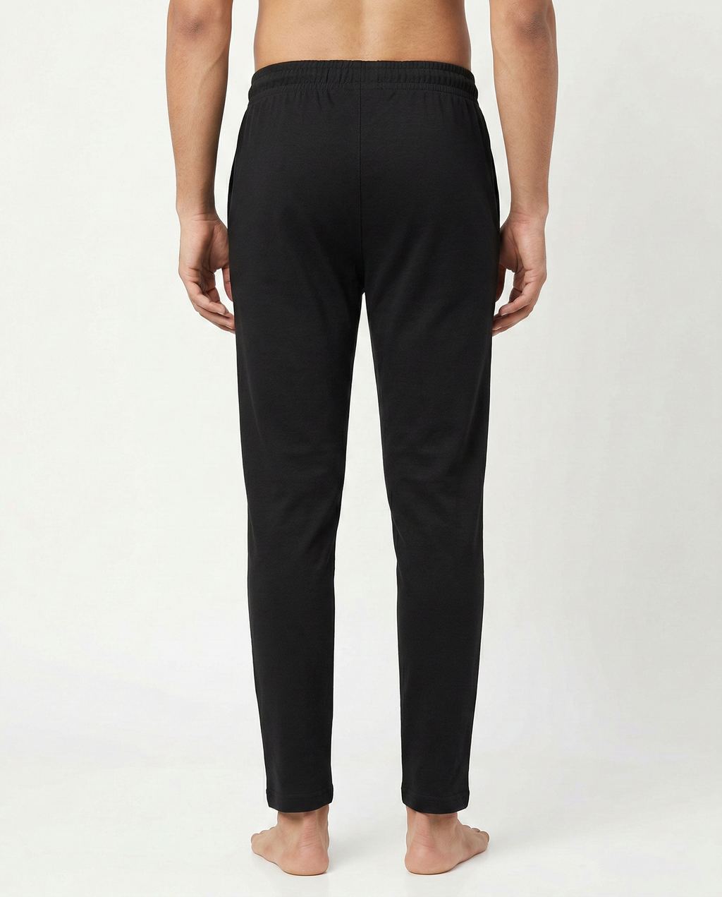 Premium Soft Twill | Slim Fit Tapered Trousers - Jet Black