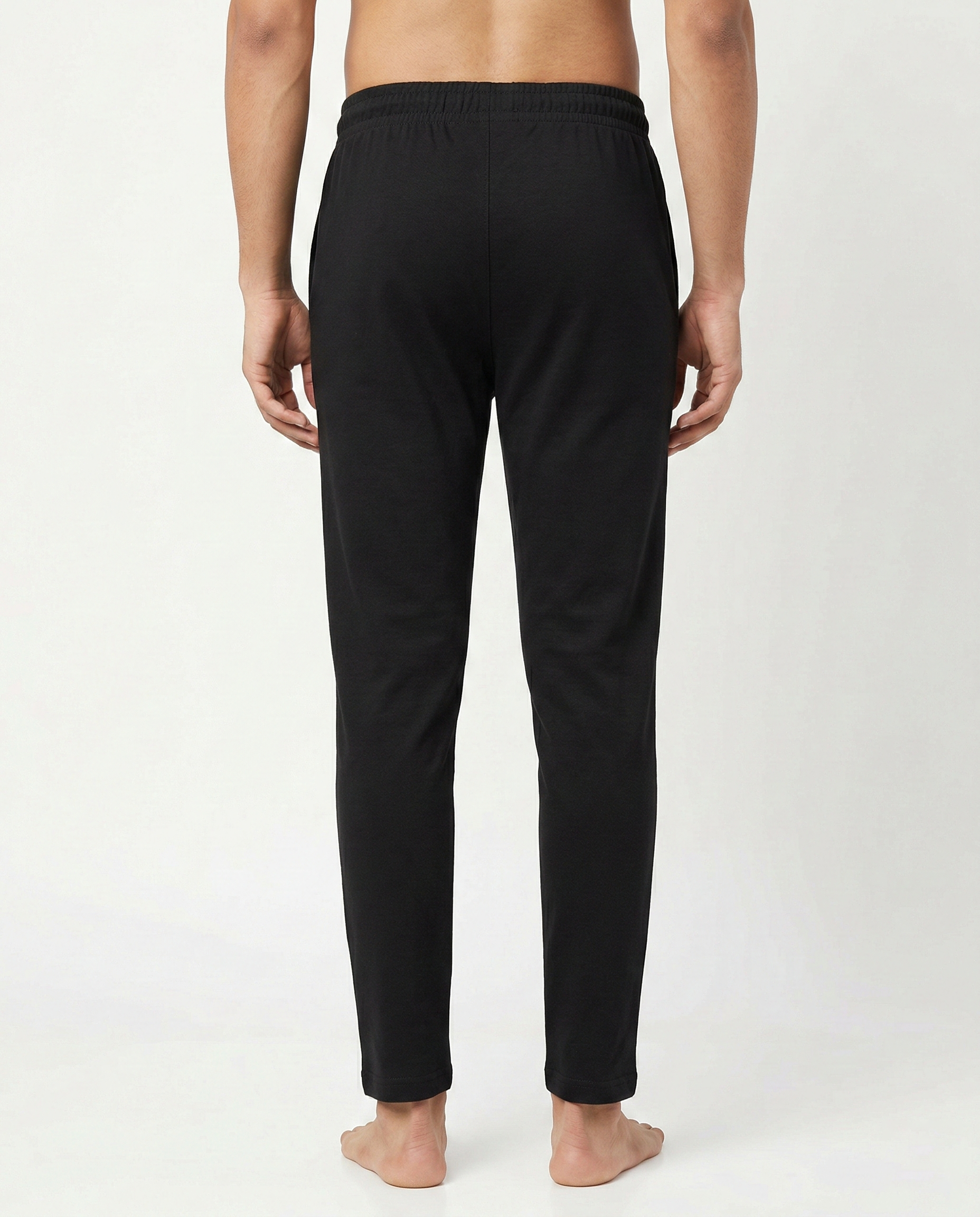 Premium Soft Twill | Slim Fit Tapered Trousers - Jet Black