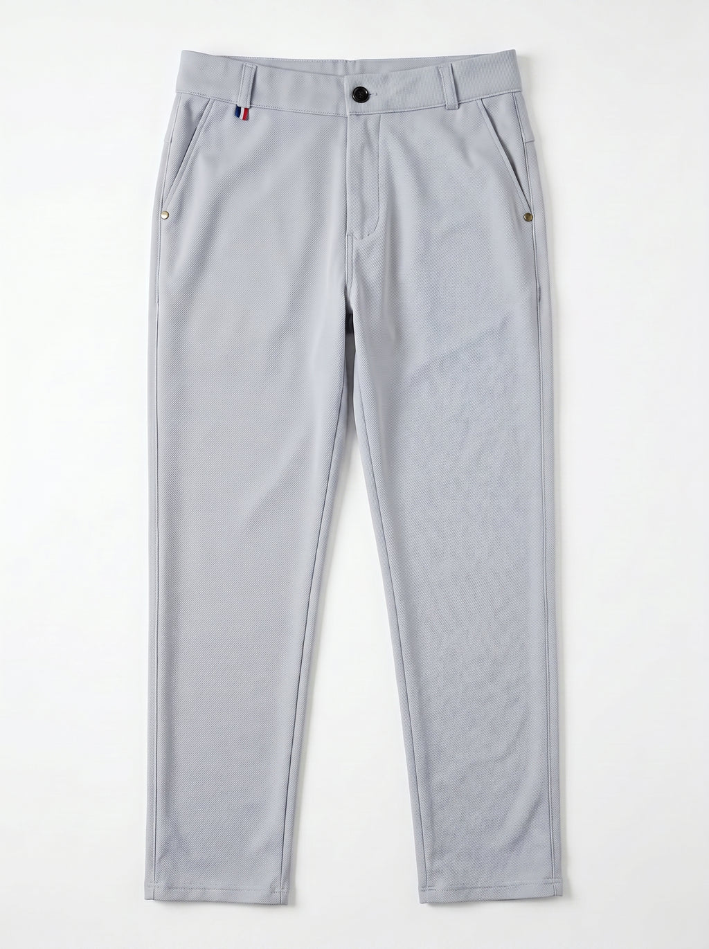 Urban Luxe Structured Slim-Fit Trousers – Stone Grey