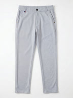 Urban Luxe Structured Slim-Fit Trousers – Stone Grey