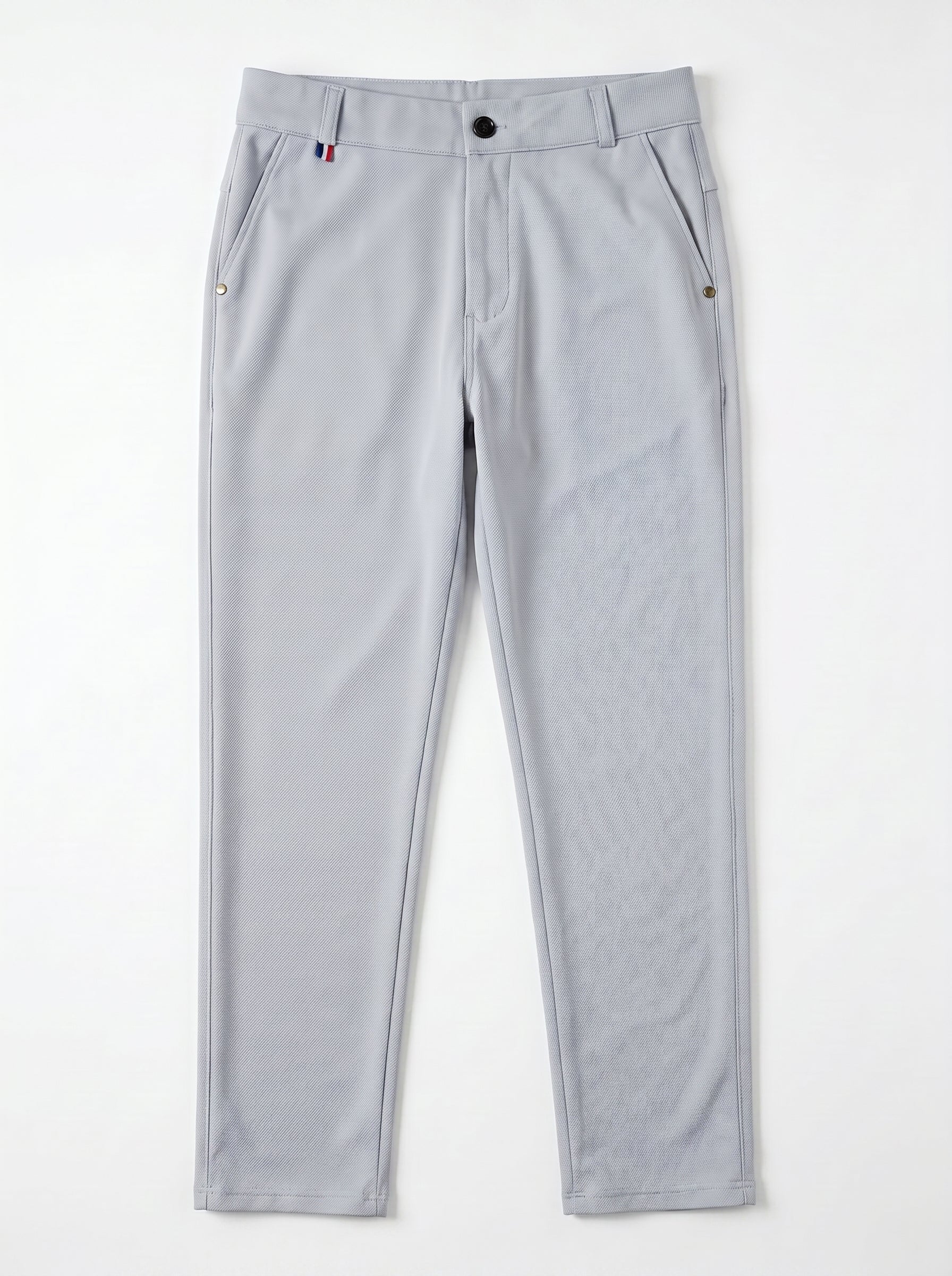 Urban Luxe Structured Slim-Fit Trousers – Stone Grey