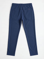Urban Luxe Structured Slim-Fit Trousers – Navy Blue