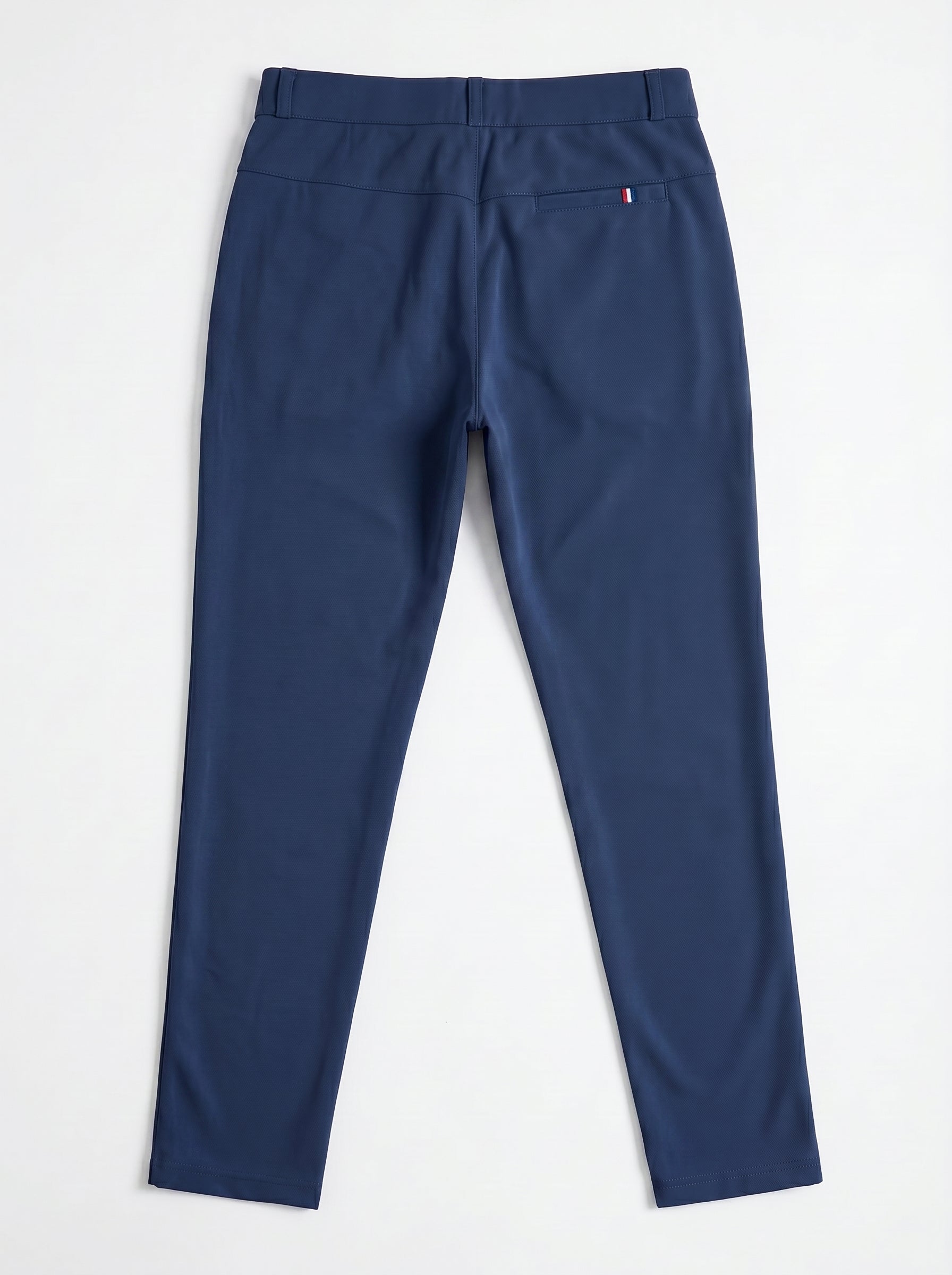 Urban Luxe Structured Slim-Fit Trousers – Navy Blue