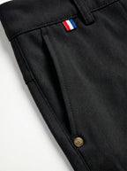 Urban Luxe Structured Slim-Fit Trousers – Jet Black