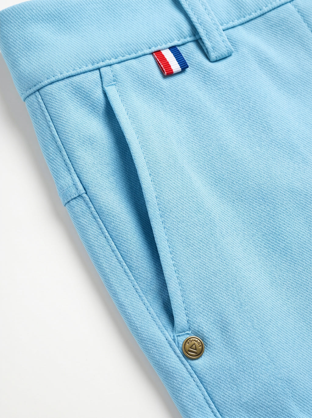 Urban Luxe Structured Slim-Fit Trousers – Sky Blue
