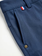 Urban Luxe Structured Slim-Fit Trousers – Navy Blue