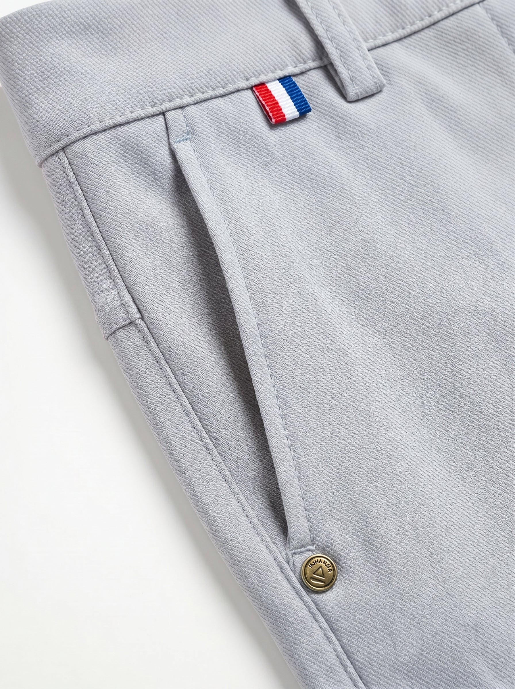 Urban Luxe Structured Slim-Fit Trousers – Stone Grey