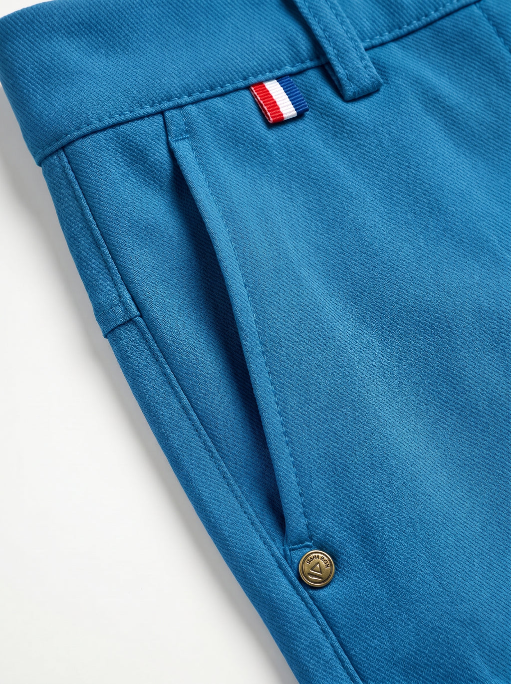 Urban Luxe Structured Slim-Fit Trousers – Peacock Blue