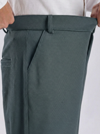 Uptown Textured Trouser | Tailored Straight Fit - Slate Blue-Grey