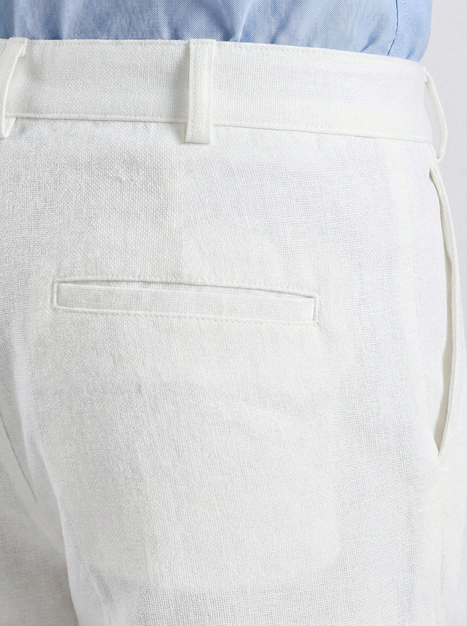 Uptown Textured Trouser | Tailored Straight Fit - White