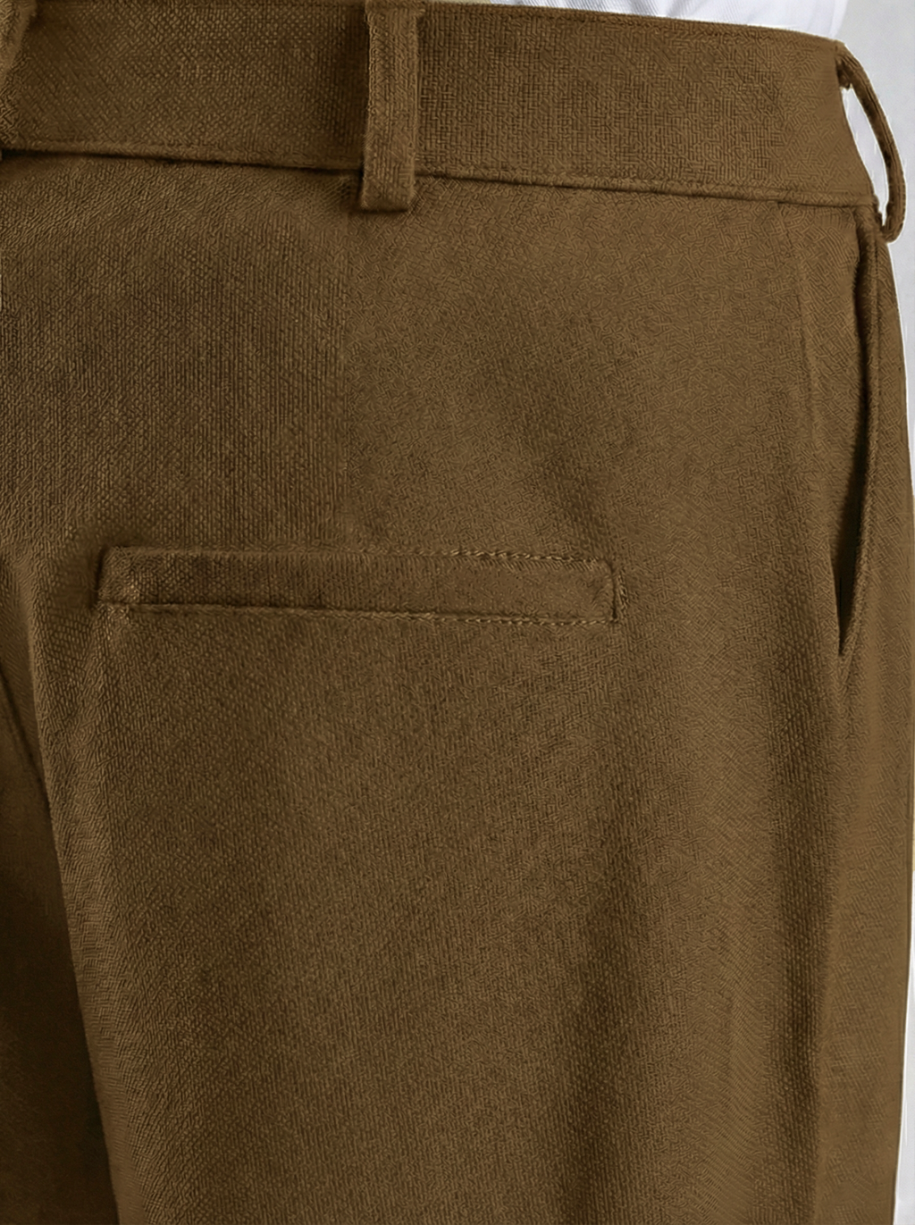 Uptown Textured Trouser | Tailored Straight Fit - Khaki
