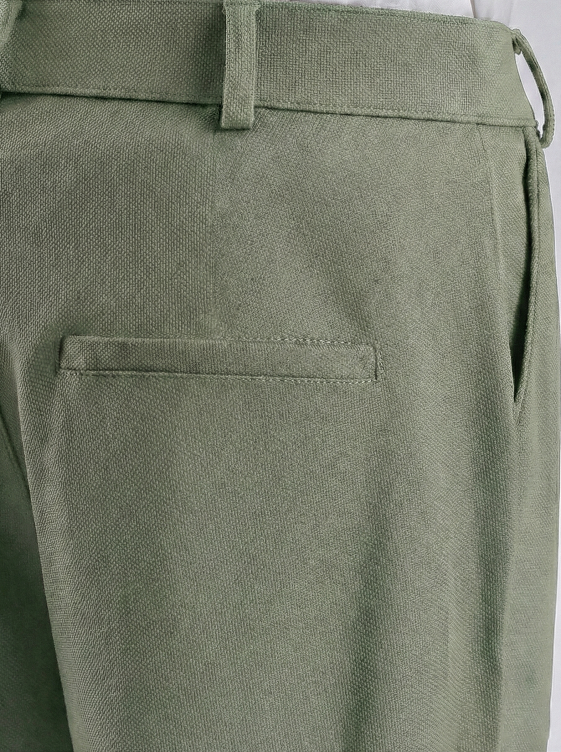 Uptown Textured Trouser | Tailored Straight Fit - Pistachio