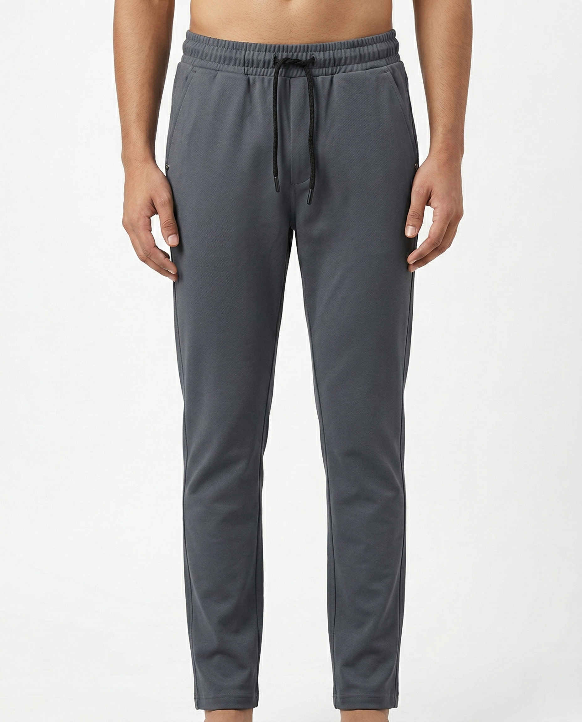 Premium Soft Twill | Slim Fit Tapered Trousers - Dark Grey