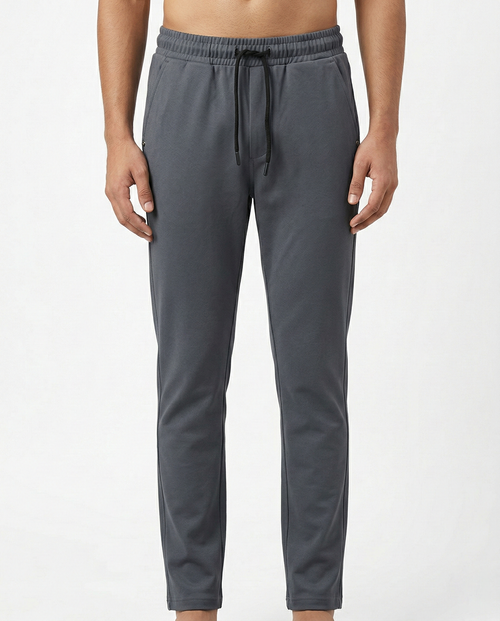 Premium Soft Twill | Slim Fit Tapered Trousers - Dark Grey