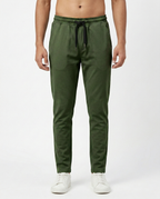 Premium Soft Twill | Slim Fit Tapered Trousers - Olive Green