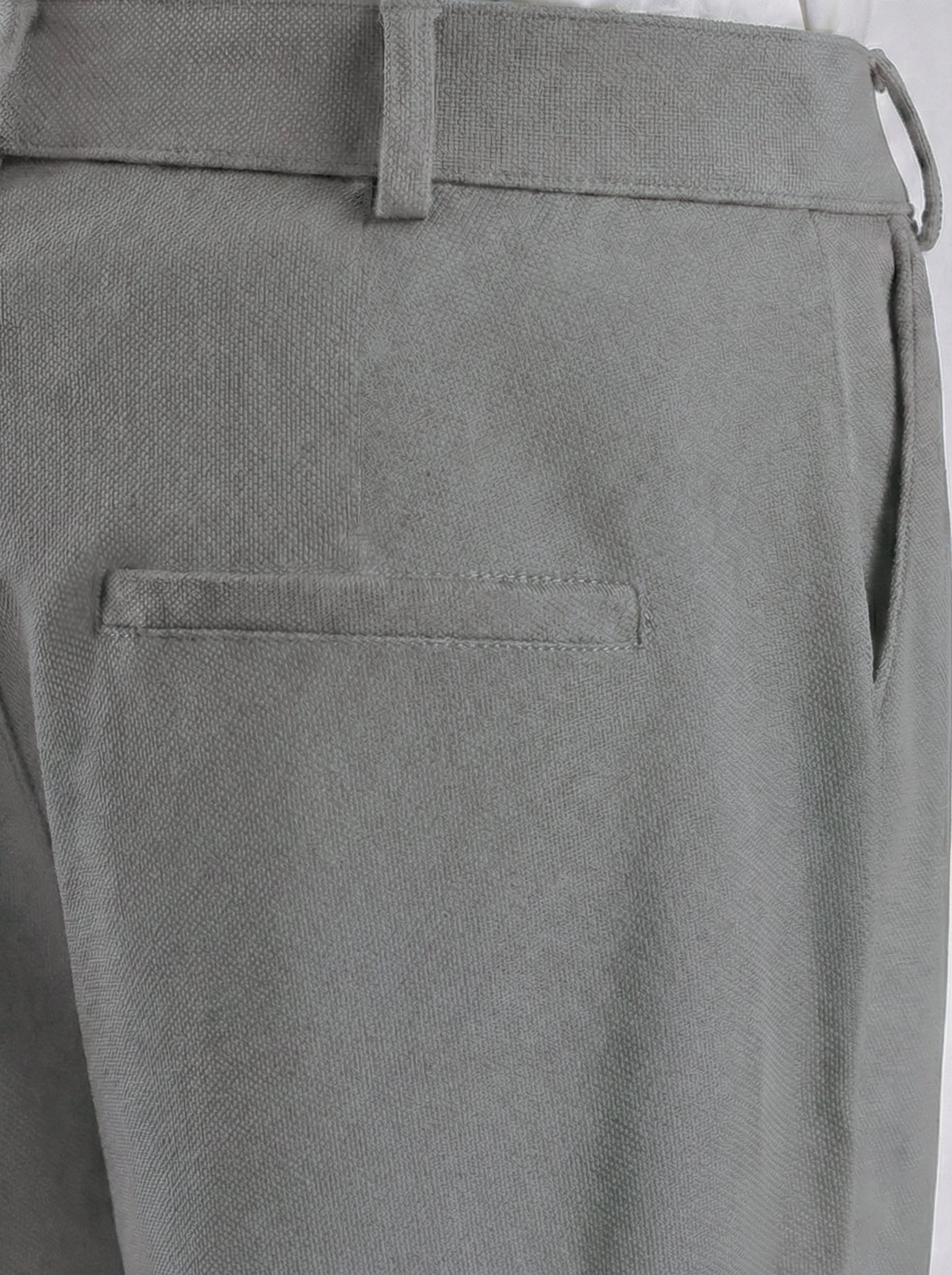 Uptown Textured Trouser | Tailored Straight Fit - Light Grey