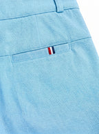 Urban Luxe Structured Slim-Fit Trousers – Sky Blue