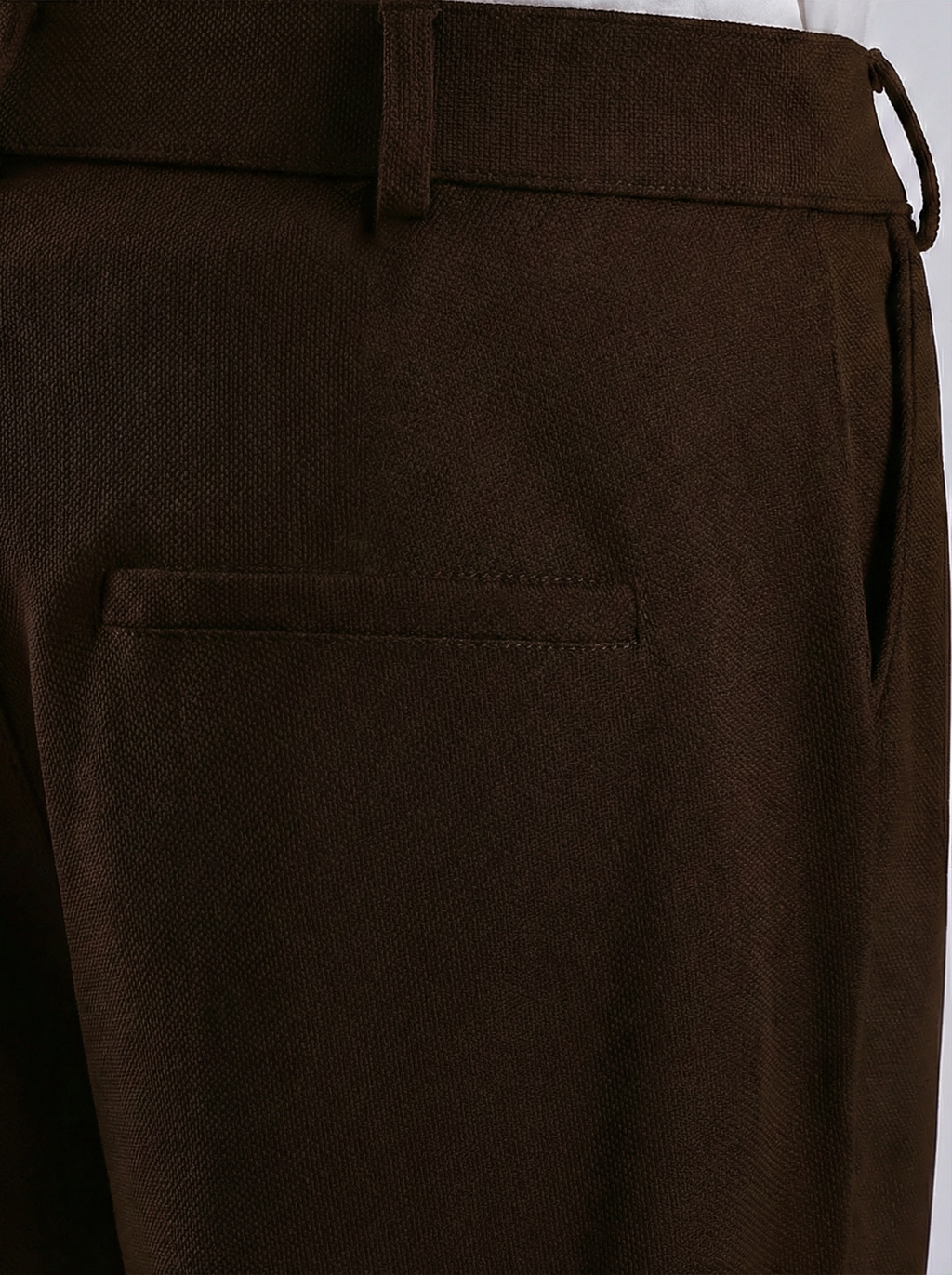 Uptown Textured Trouser | Tailored Straight Fit - Dark Chocolate