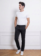 Urban Luxe Structured Slim-Fit Trousers – Jet Black
