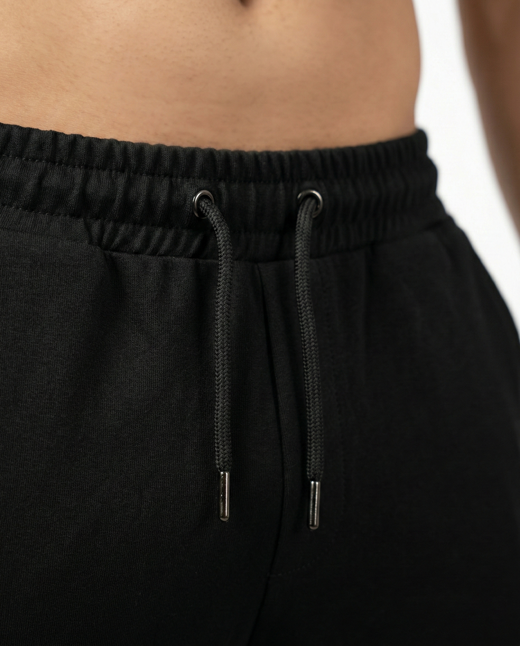 Premium Soft Twill | Slim Fit Tapered Trousers - Jet Black