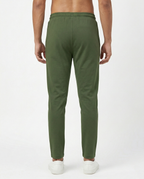 Premium Soft Twill | Slim Fit Tapered Trousers - Olive Green