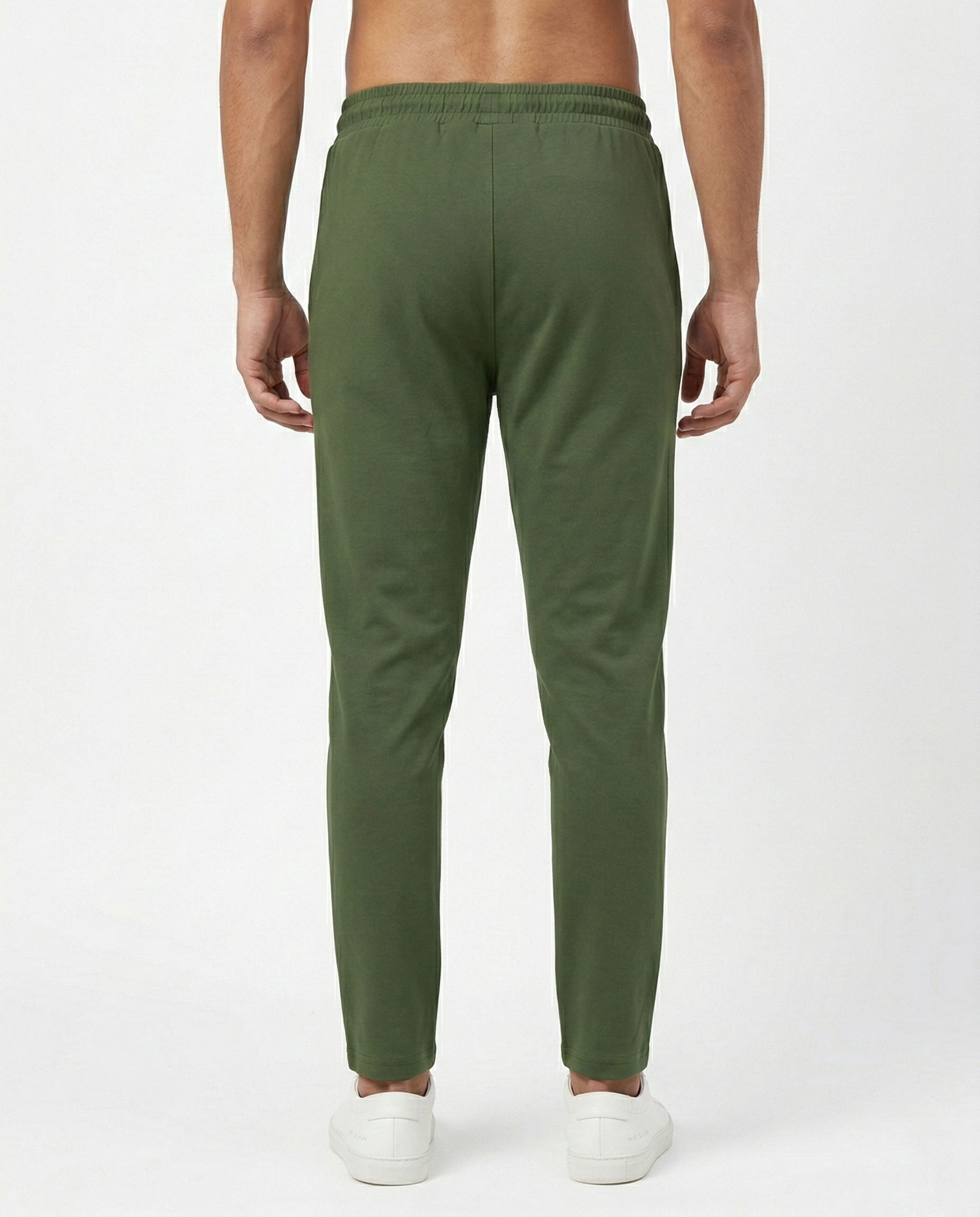 Premium Soft Twill | Slim Fit Tapered Trousers - Olive Green