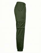 Urban Twill Cargo Jogger | Tapered Fit Utility Pants - Olive Green