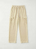 Urban Soft Cord Cargo | Baggy Fit Wide Leg Trousers - Butter Cream
