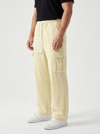 Urban Soft Cord Cargo | Baggy Fit Wide Leg Trousers - Butter Cream