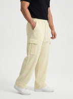 Urban Soft Cord Cargo | Baggy Fit Wide Leg Trousers - Butter Cream