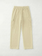 Urban Soft Cord Cargo | Baggy Fit Wide Leg Trousers - Butter Cream