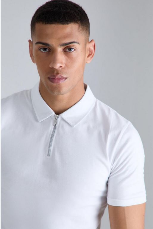 LooFoN Slim Fit Men's Polo Zipper T-Shirt