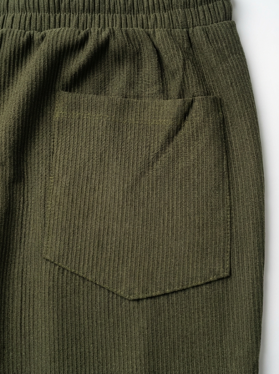 Urban Soft Cord Cargo | Baggy Fit Wide Leg Trousers - Olive Green