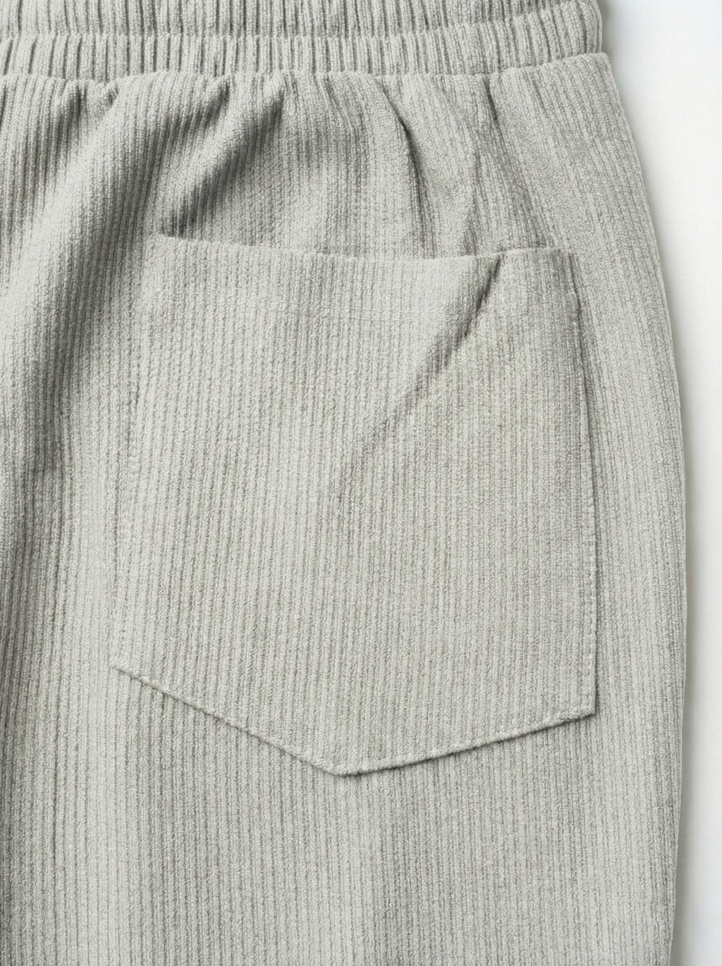 Urban Soft Ribbed Cargo | Baggy Fit Wide Leg Trousers - Stone Grey