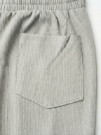 Urban Soft Ribbed Cargo | Baggy Fit Wide Leg Trousers - Stone Grey